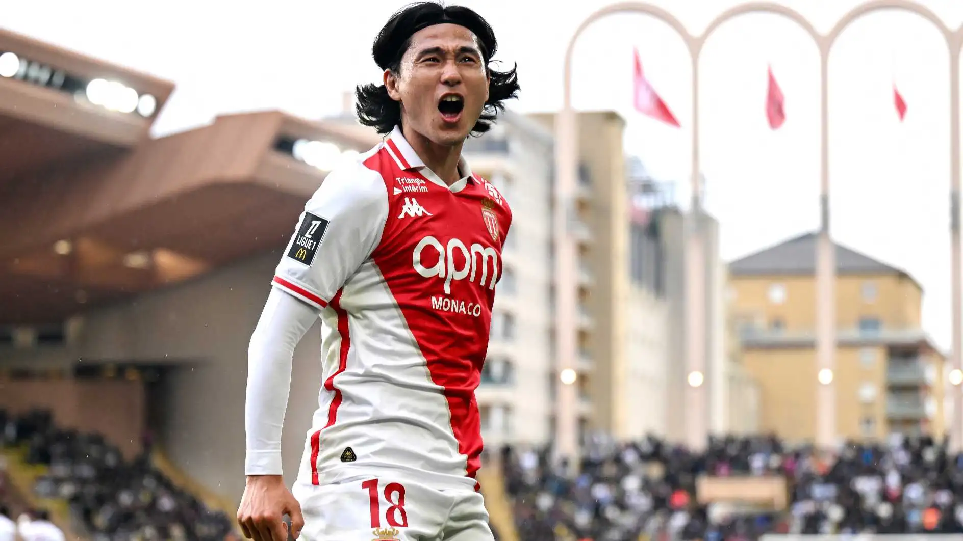 Takumi Minamino Nets Winner AS Monaco Upsets PSG